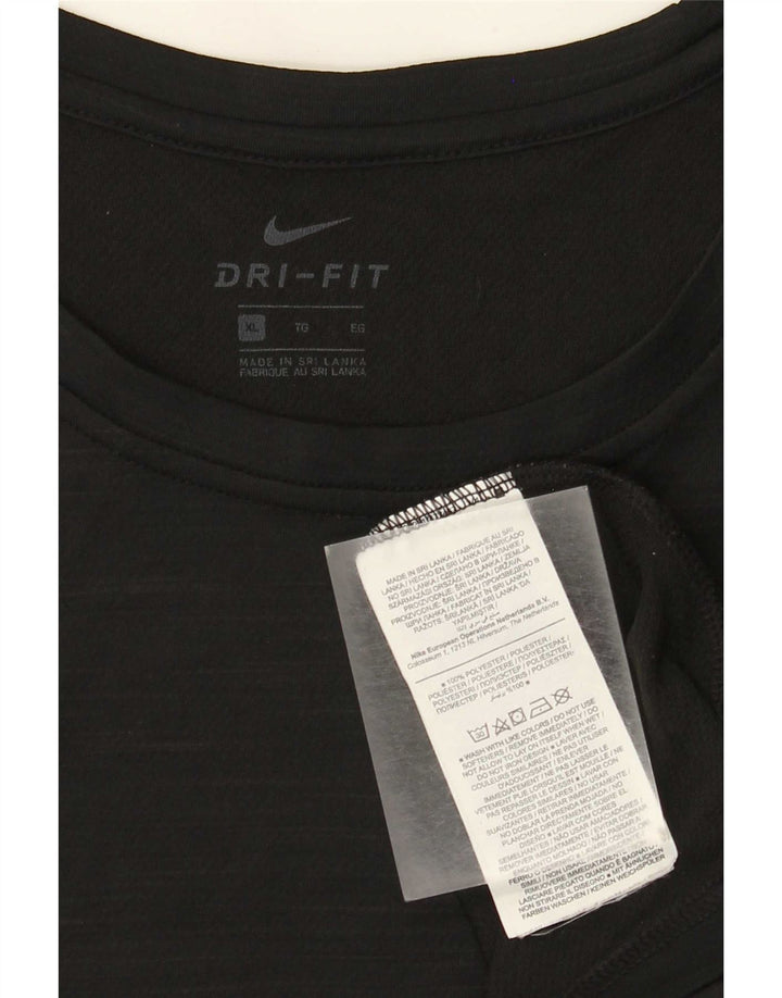 Camiseta Nike Dri Fit para hombre Top XL Poliéster moteado negro