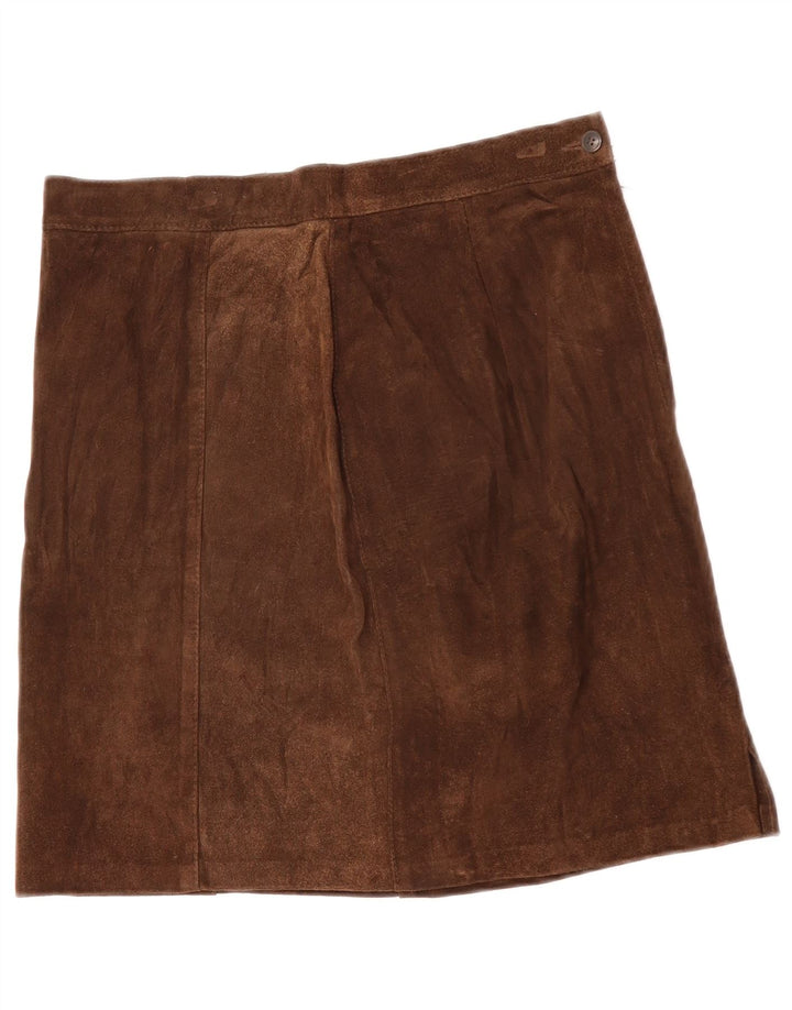 Falda de ante vintage para mujer W30 Marrón medio