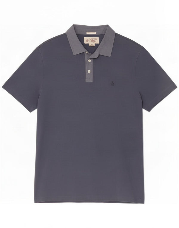 Penguin Mens Heritage Slim Fit Polo Shirt Large Azul Marino Algodón