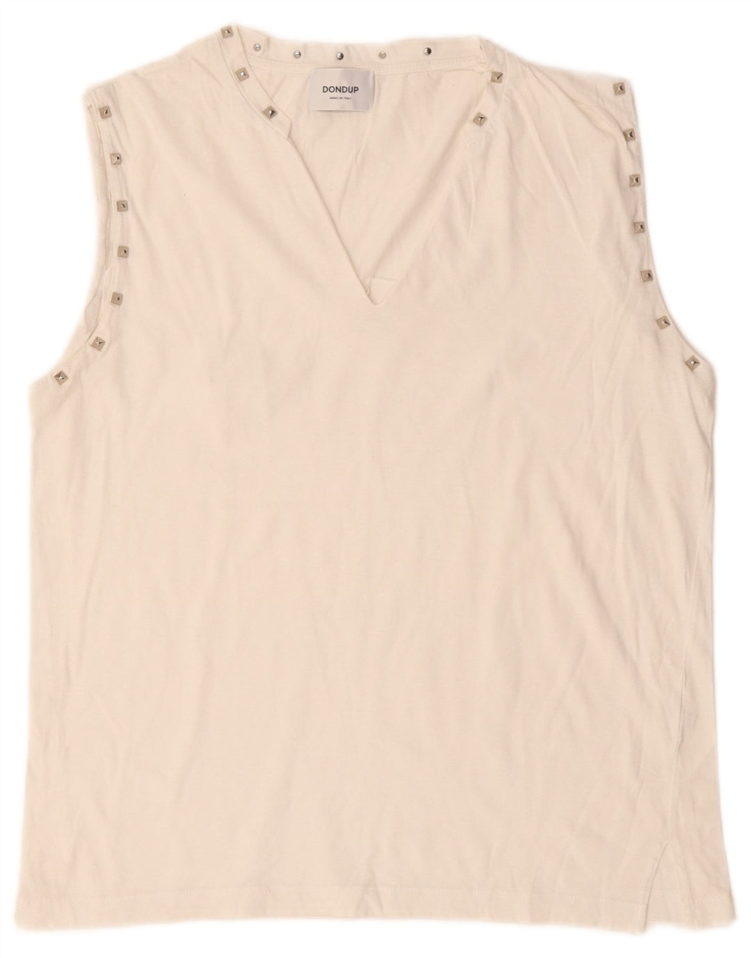 Dondup Blusa sin mangas para mujer UK 44 Medium White