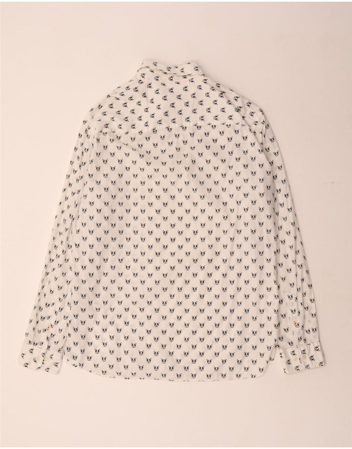JACK & JONES Camisa Hombre 2XL Algodón Moteado Blanco