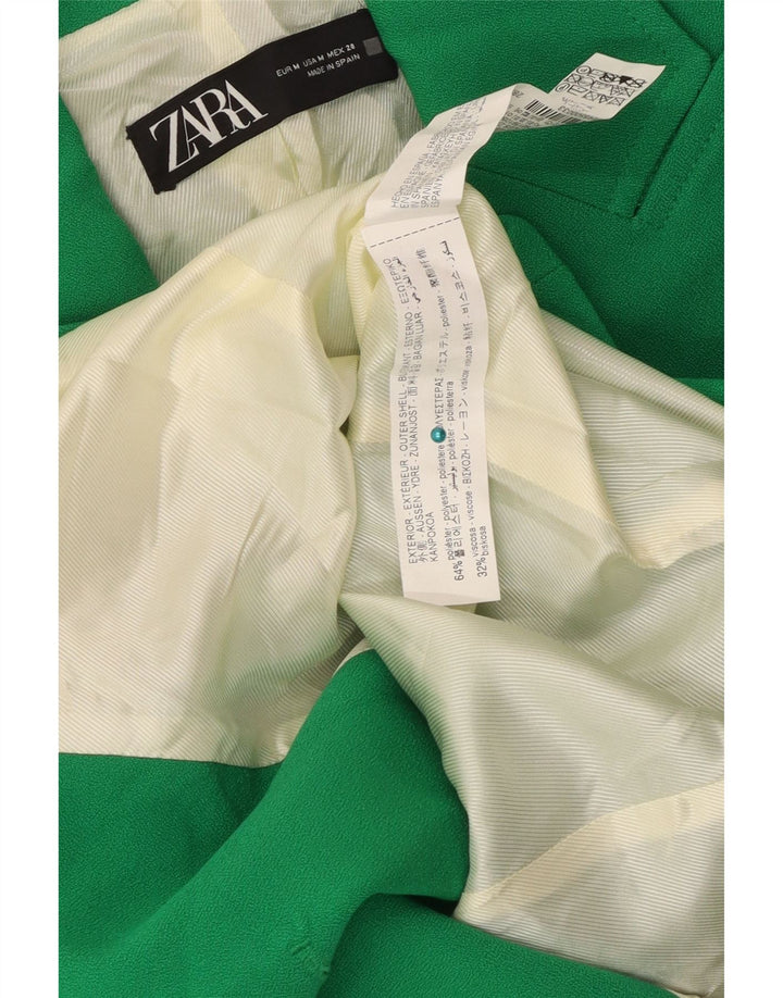 Zara Mujer Chaqueta Blazer De Doble Botonadura UK 42 Poliéster Verde Medio