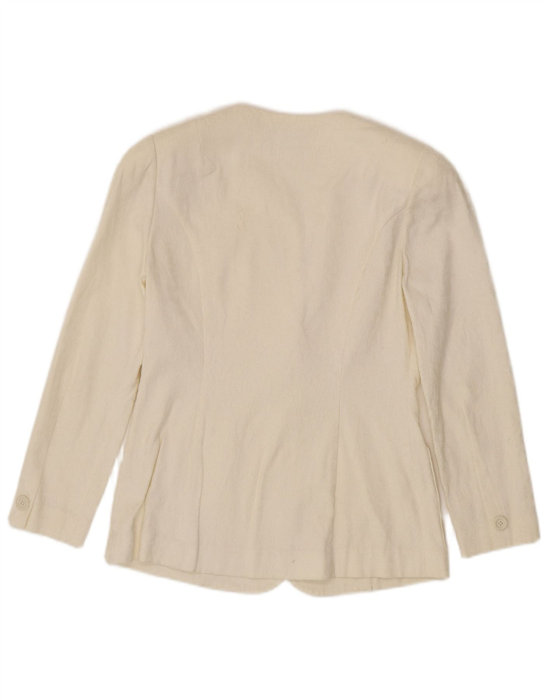 Jun Ashida Chaqueta tipo blazer con 1 botón para mujer UK 10 Small Off White Geométrico