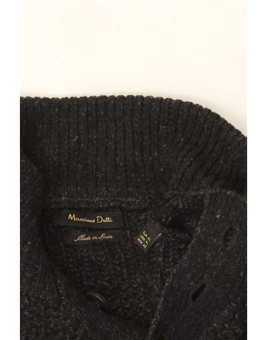 Massimo Dutti Jersey Hombre con Cuello Botonado XL Gris Moteado