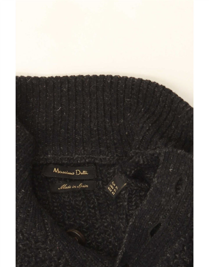 Massimo Dutti Jersey Hombre con Cuello Botonado XL Gris Moteado