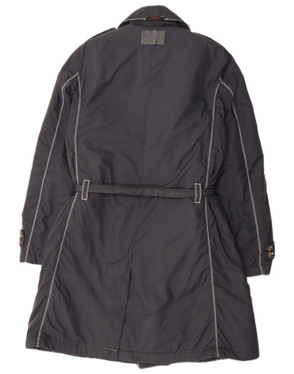 DIESEL Gabardina de doble botonadura para hombre UK 36 Small Azul marino Nylon