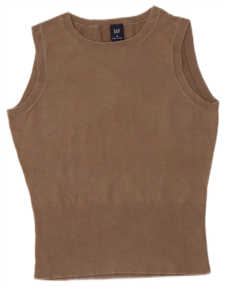 Gap Camiseta sin mangas para mujer UK 12 Algodón marrón medio