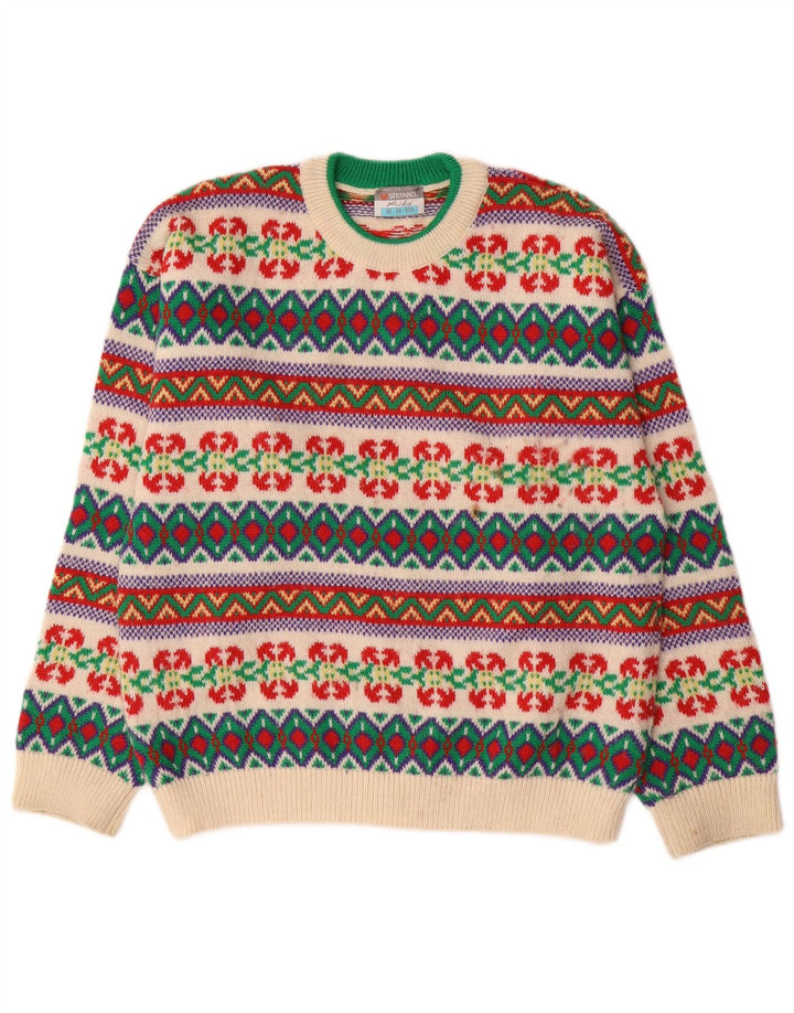 STEFANEL Jersey con cuello redondo para niño 13-14 años Multicolor Fair Isle