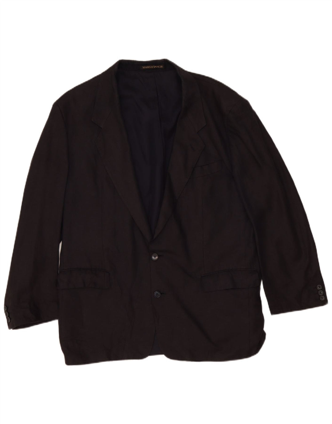 Marks & Spencer Chaqueta tipo blazer con 2 botones para hombre UK 44 XL Negro Lino Clásico