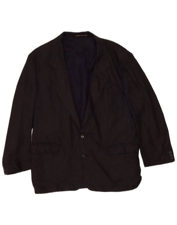 Marks & Spencer Chaqueta tipo blazer con 2 botones para hombre UK 44 XL Negro Lino Clásico