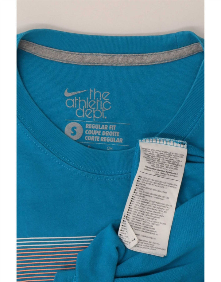 Nike Camiseta con gráfico de corte regular para hombre, talla pequeña, algodón azul