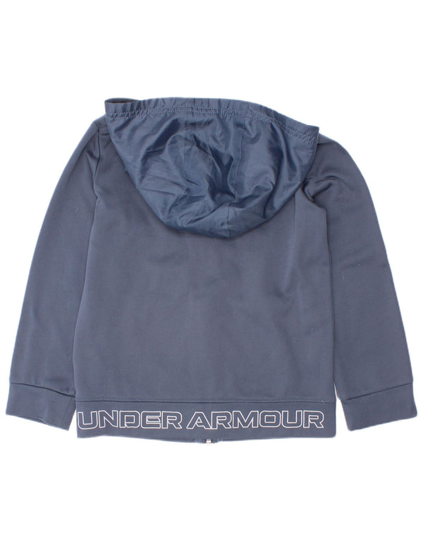 Under Armour Sudadera con capucha y cremallera para niño 5-6 años Azul marino Poliéster