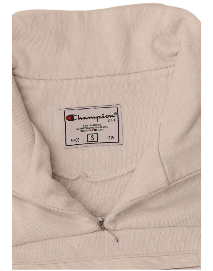 Champion Sudadera con cuello y cremallera para mujer, talla 10, color blanco