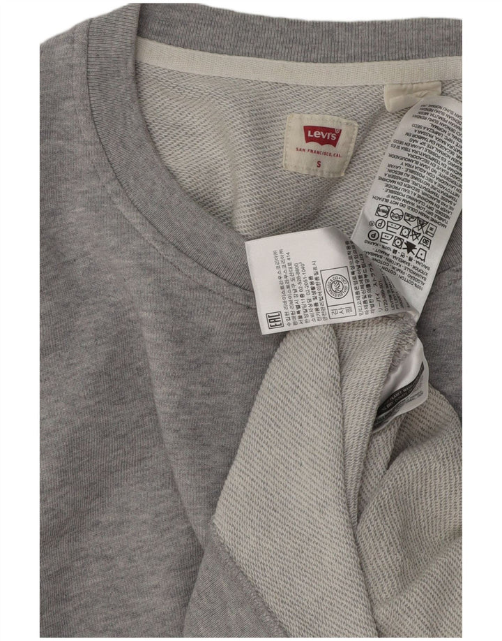 LEVI'S Hombre Loose Fit Sudadera Jumper Small Gris Algodón