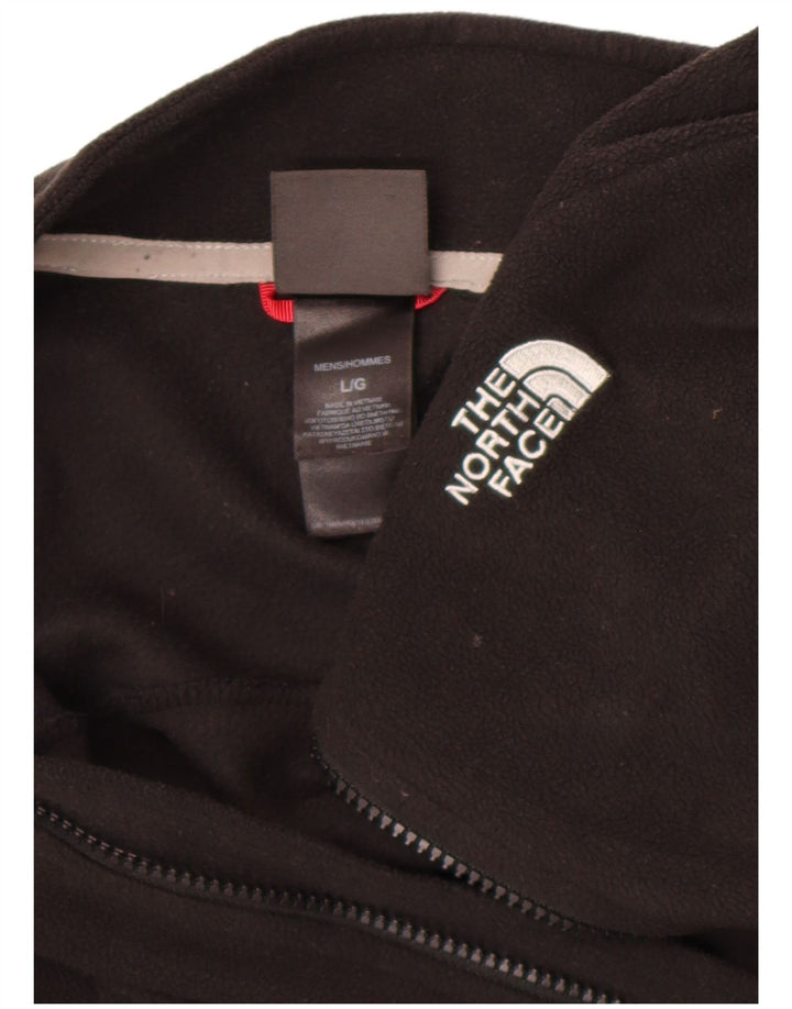 The North Face Chaqueta polar con forro para hombre, talla 40, poliéster negro grande