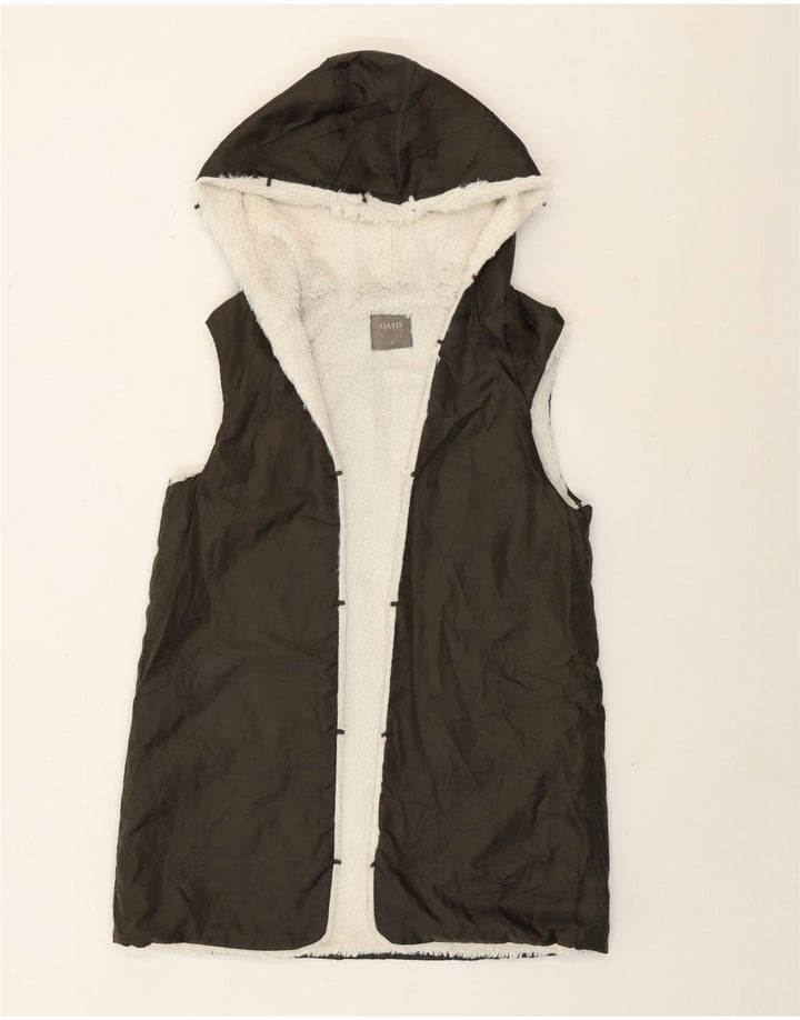 Chaleco largo con forro y capucha para mujer Oasis UK 44 Poliamida verde medio