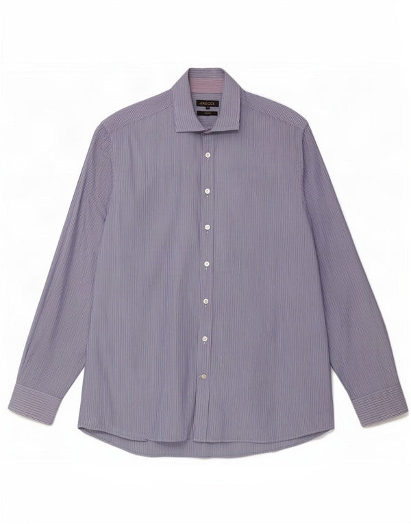 Jaeger Camisa de corte clásico para hombre Talla 16 1/2 Grande Algodón a rayas azules