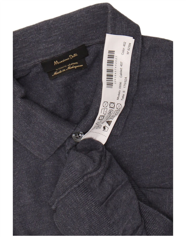 MASSIMO DUTTI Jersey De Manga Corta Con Cuello Polo Para Hombre Small Azul Marino