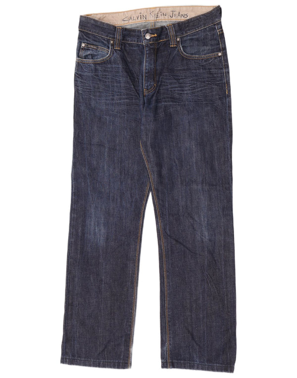 Vaqueros Rectos Calvin Klein Mujer W33 L31 Azul Marino