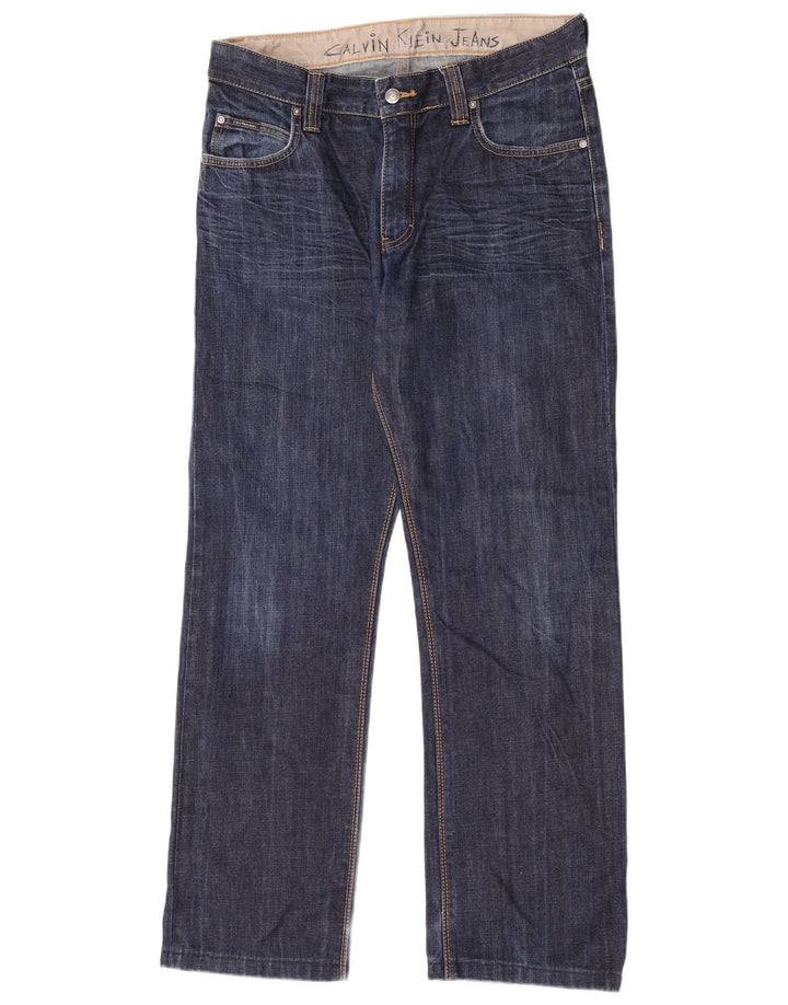 Vaqueros Rectos Calvin Klein Mujer W33 L31 Azul Marino
