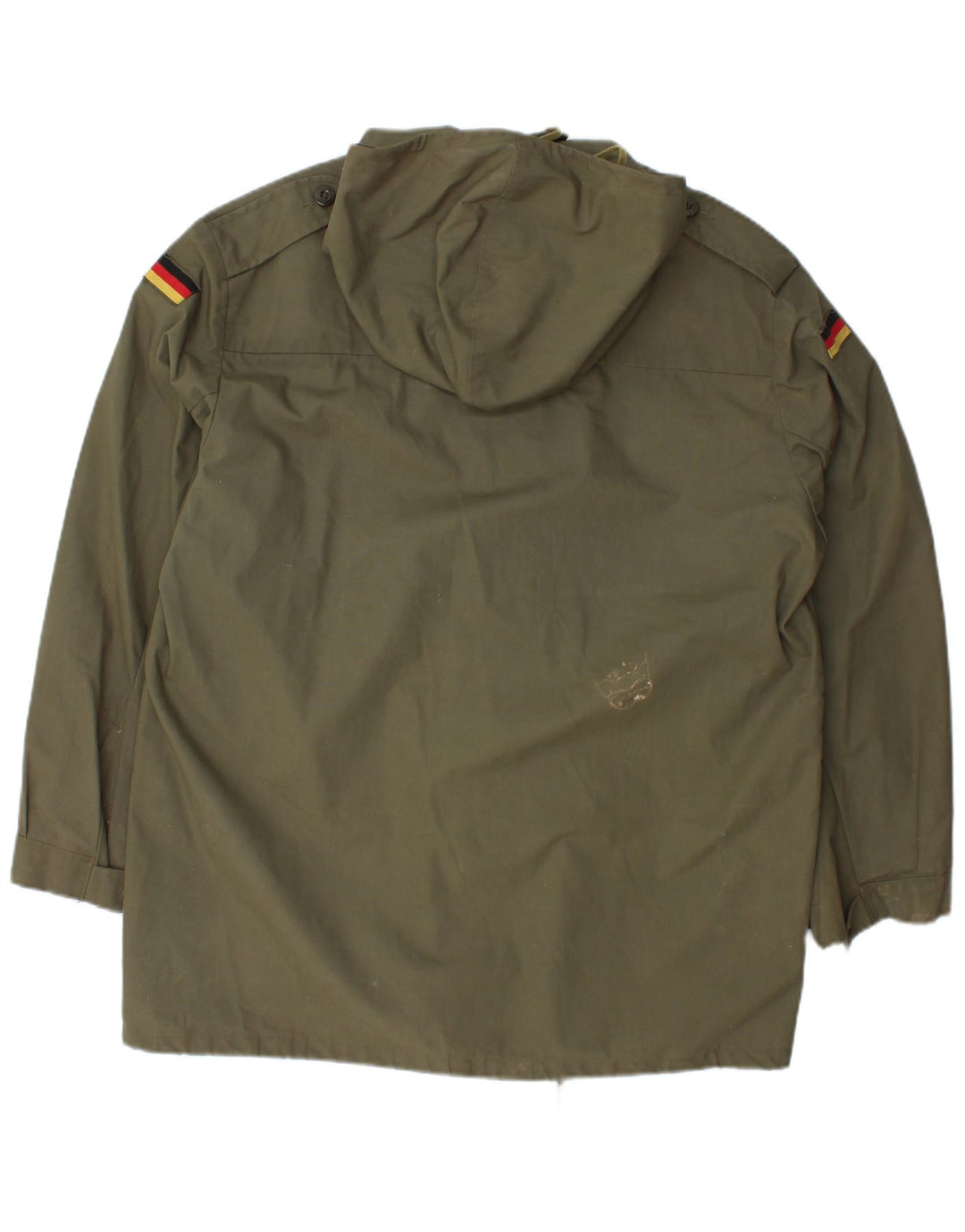 VINTAGE Chaqueta militar con capucha para hombre Reino Unido 42 XL Caqui