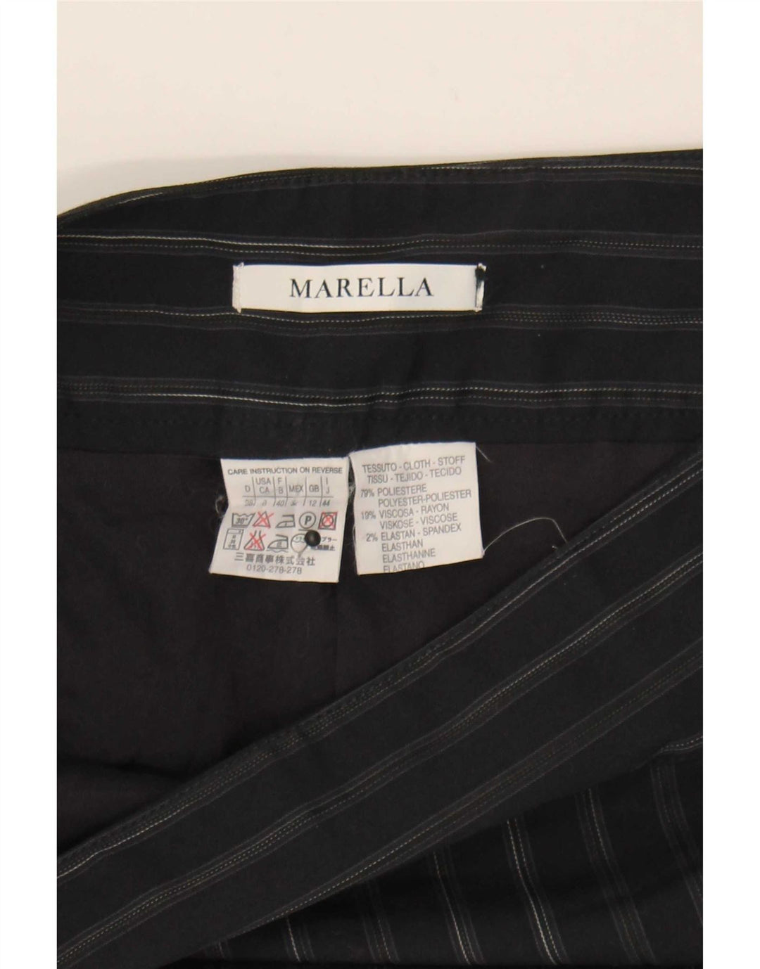 Marella Minifalda para mujer UK 12 Medium W32 Azul marino Poliéster a rayas