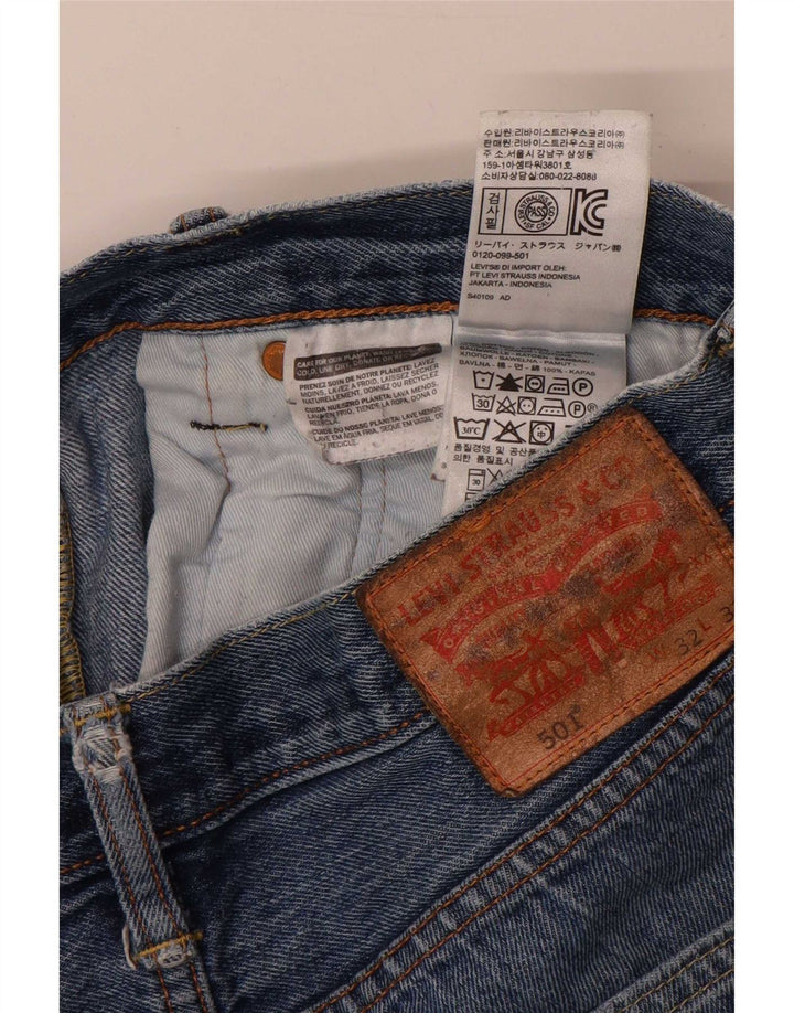 Levi's Jeans rectos desgastados 501 para hombre W32 L32 Algodón azul