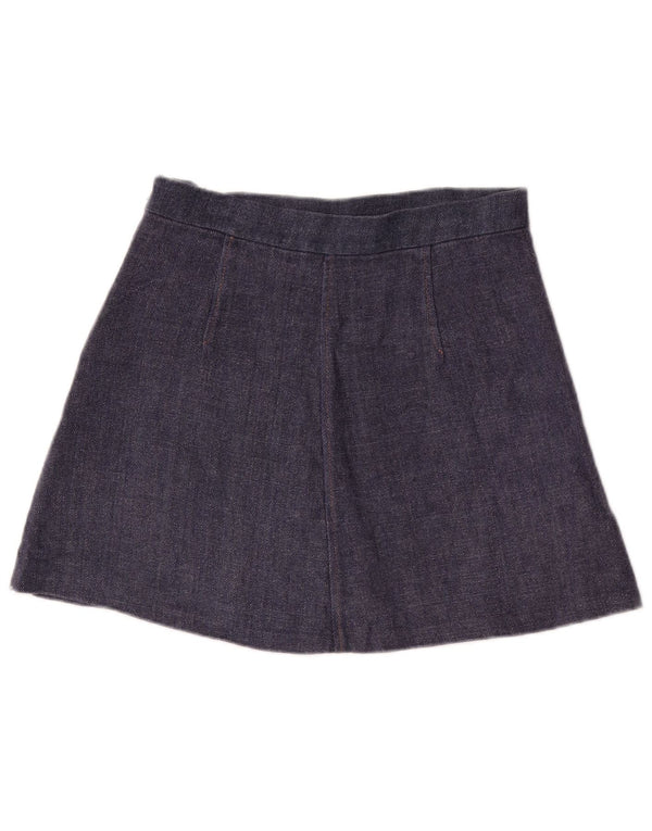 Zara Mujer Minifalda Mediana W28 Azul
