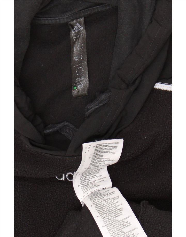 ADIDAS Jersey de forro polar con capucha para hombre pequeño poliéster negro