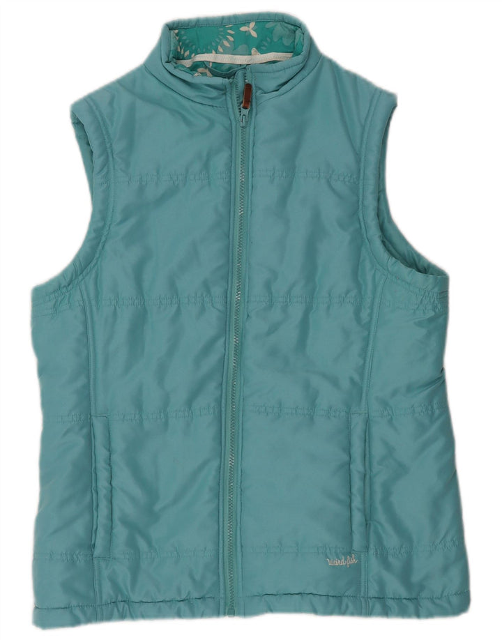 WEIRD FISH Chaleco acolchado para mujer UK 44 Grande Poliéster turquesa