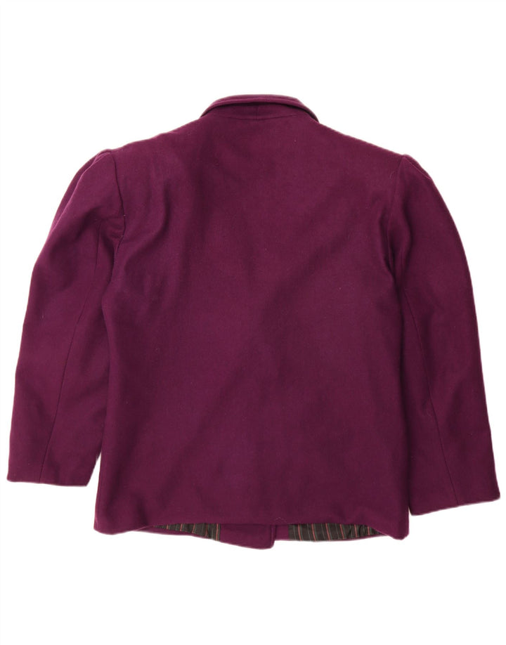 Vintage mujer doble pecho Blazer chaqueta Reino Unido 14 medio púrpura