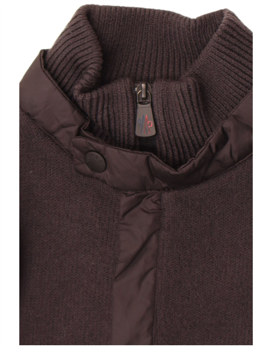 Moncler Jersey De Cuello Con Cremallera Para Hombre Suéter De Lana Gris Grande