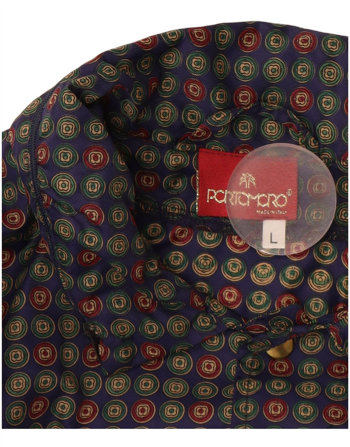 VINTAGE Chaqueta bomber de gran tamaño para hombre Reino Unido 40 Lunares azules grandes