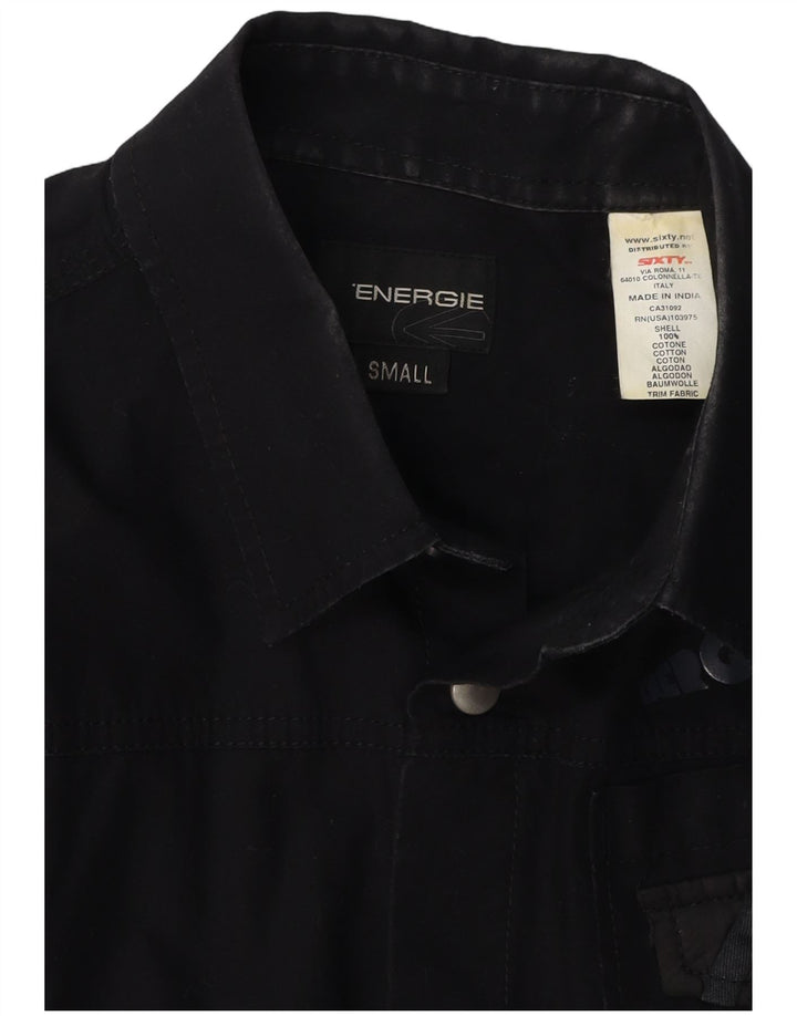 ENERGIE Camisa Hombre Pequeña Algodón Negro