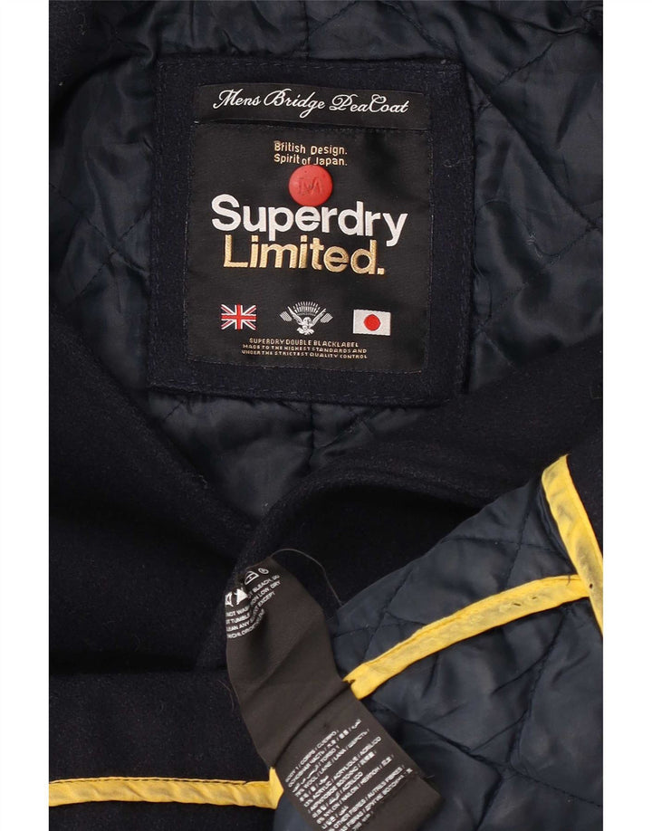 Superdry Chaquetón para hombre, talla 38, lana azul marino mediana