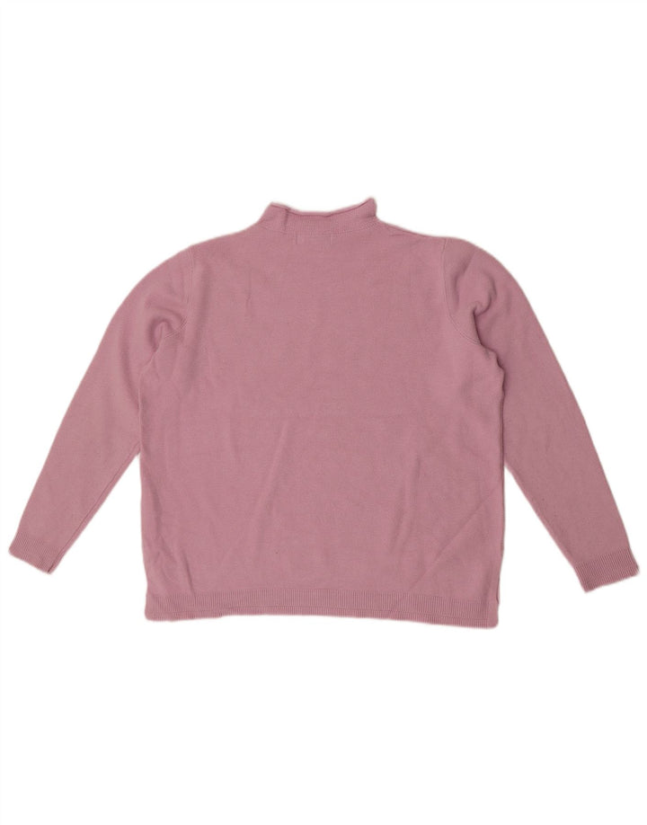 Marks & Spencer Jersey con Cuello Alto para Mujer UK 44 Viscosa Rosa Grande