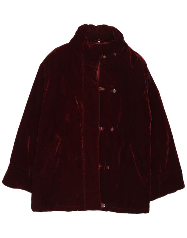 Nixmar Womens Velvet Overcoat UK 18 XL Burgundy