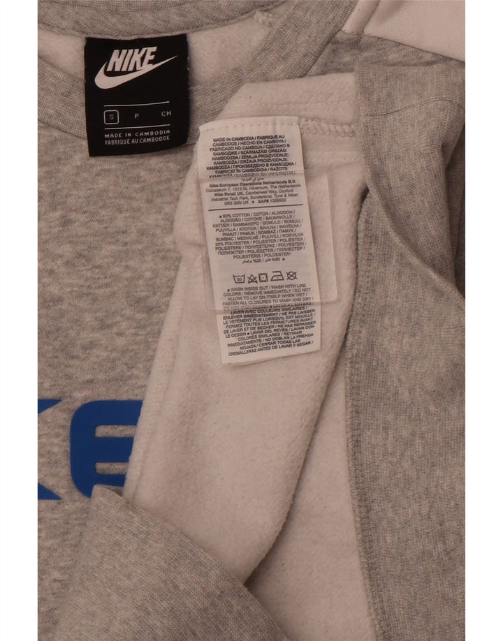 NIKE Hombre Sudadera con gráfico Jumper Small Gris Colorblock Algodón