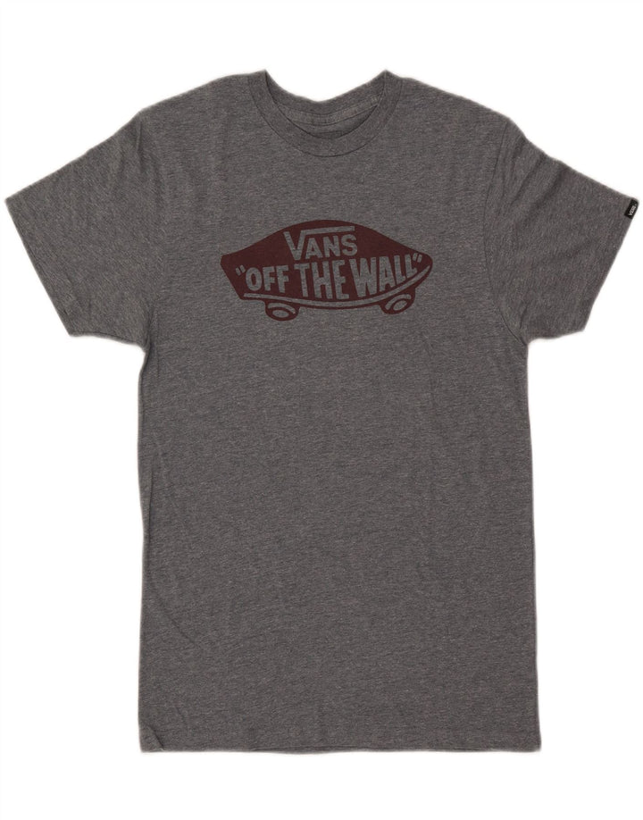 VANS Camiseta gráfica de ajuste personalizado para hombre Top pequeño de algodón gris
