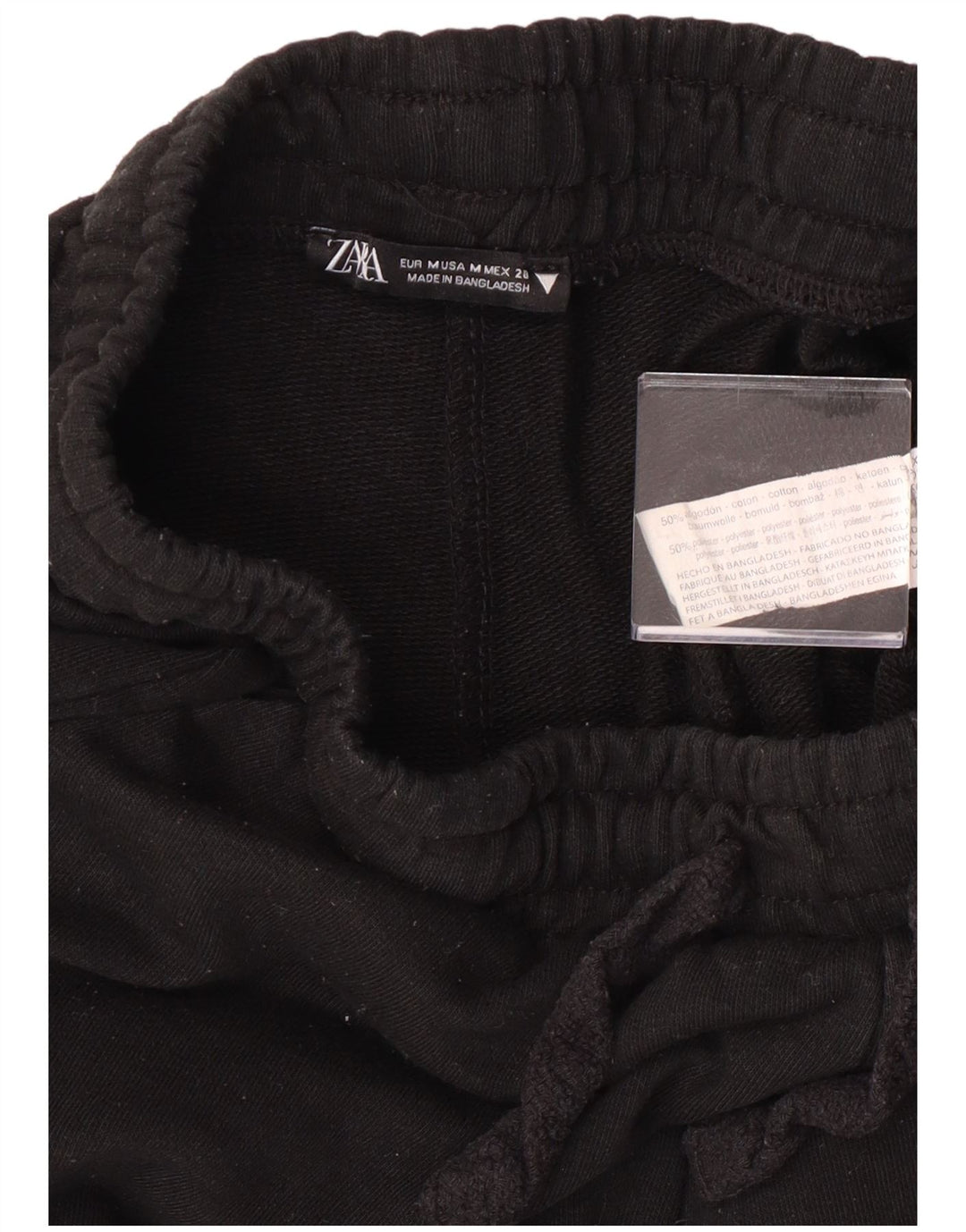 Zara Mujer Pantalones De Chándal Joggers UK 12 Mediano Negro Algodón