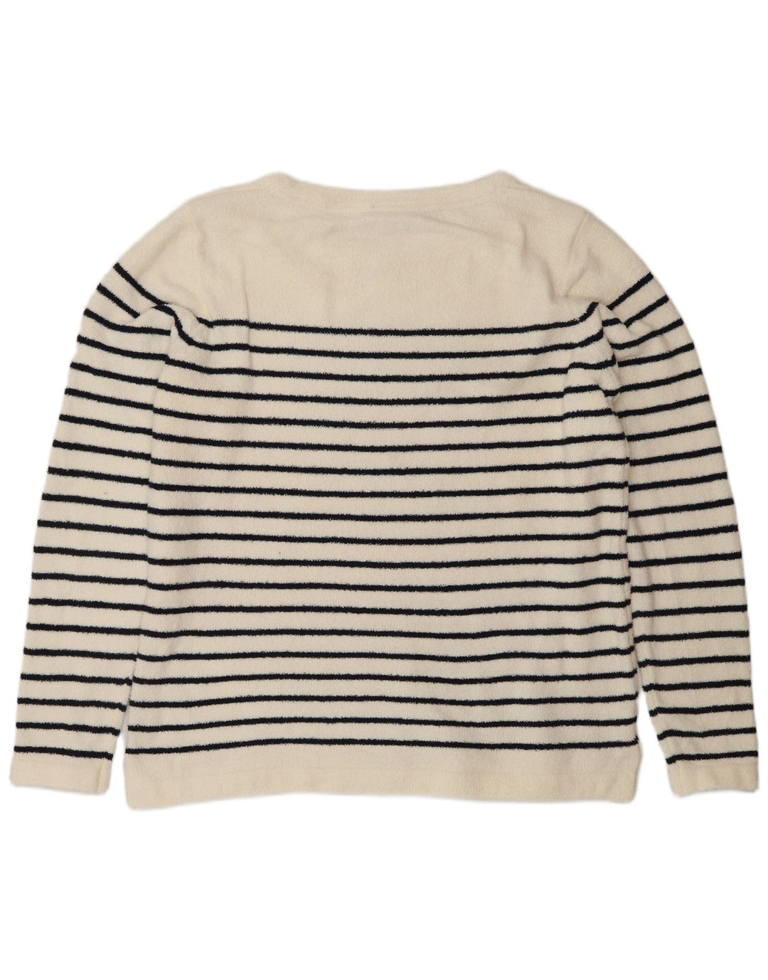 JOULES Suéter tipo jersey con cuello barco para mujer UK 46 Poliéster a rayas blancas grandes