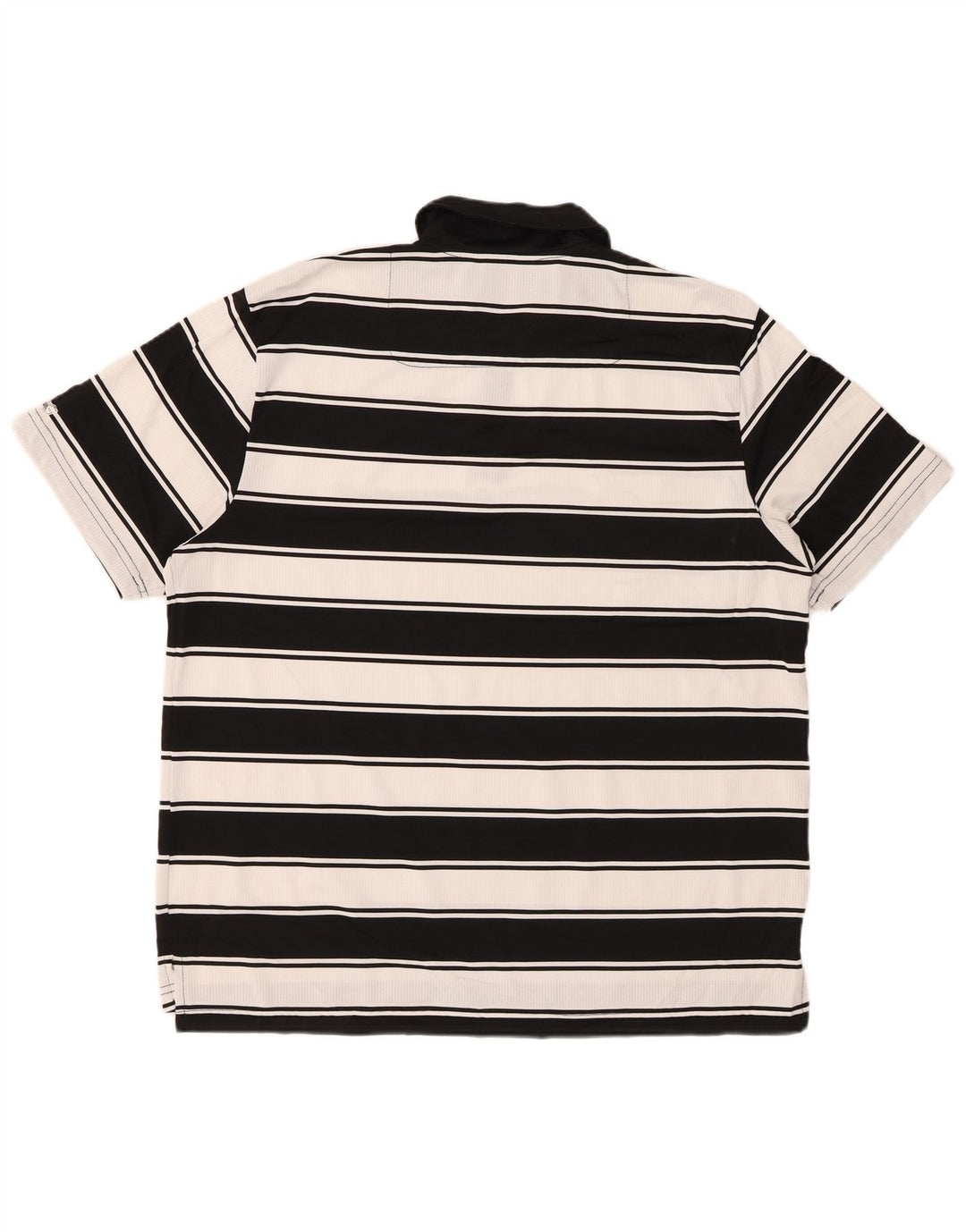 IZOD Polo de rugby para hombre, tamaño grande, poliéster a rayas negras