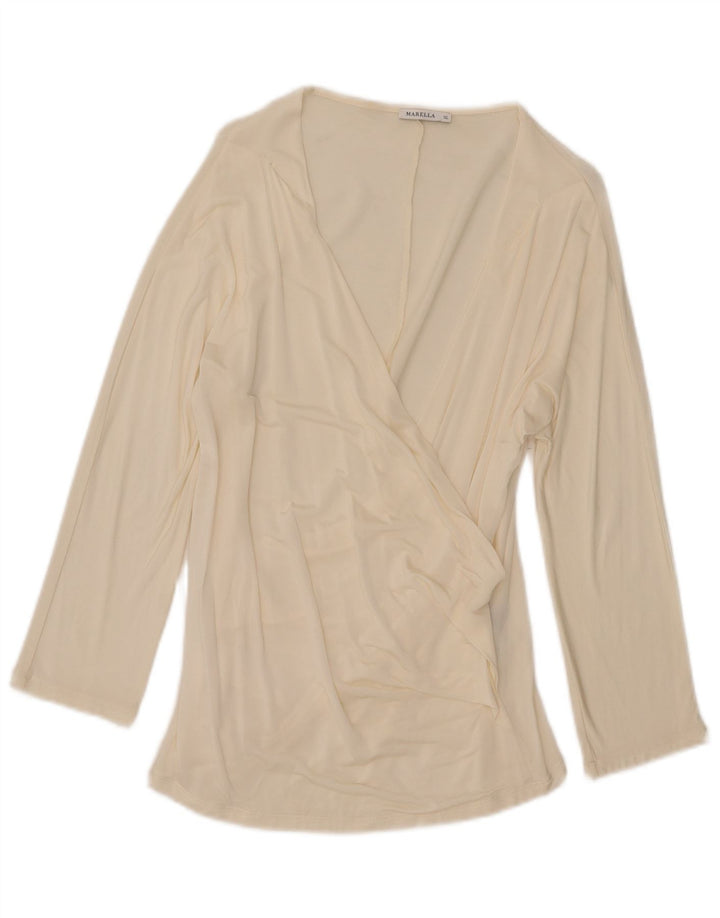 Marella Blusa de Manga 3/4 para Mujer UK 40 XL Blanco