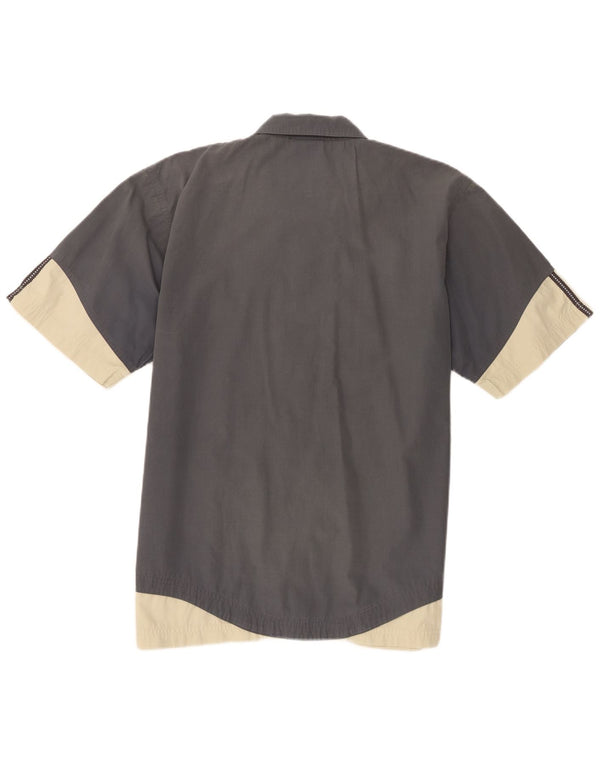 Adidas Hombre Camisa De Manga Corta Gris Medio Colorblock Poliéster
