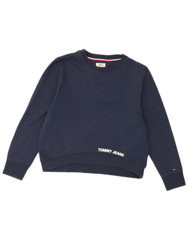 Tommy Hilfiger Sudadera extragrande para mujer UK 10 Small Azul marino