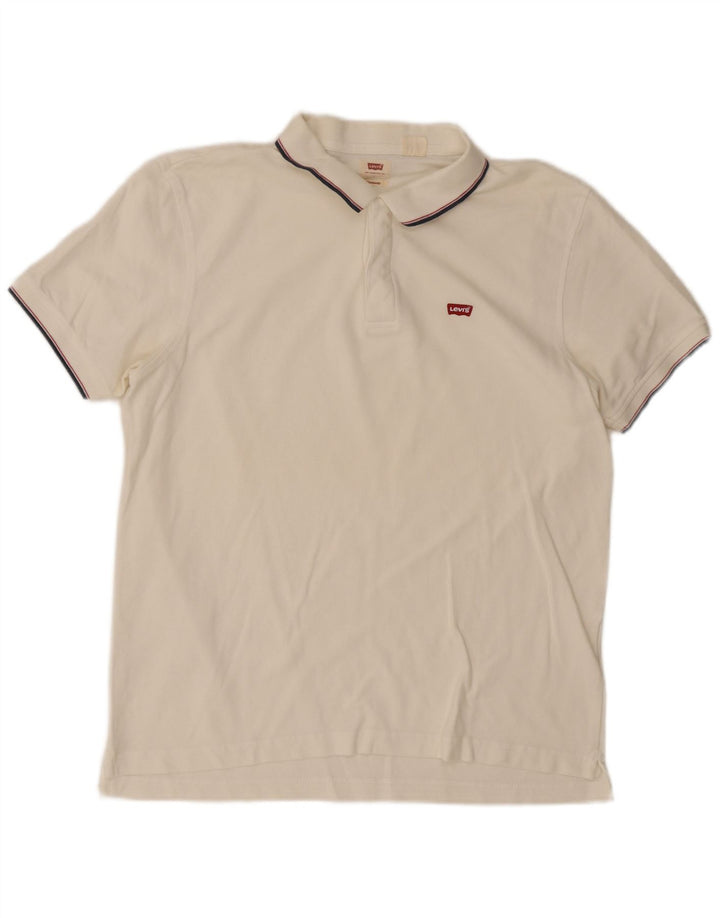 Levi's Polo estándar para hombre, talla grande, blanco