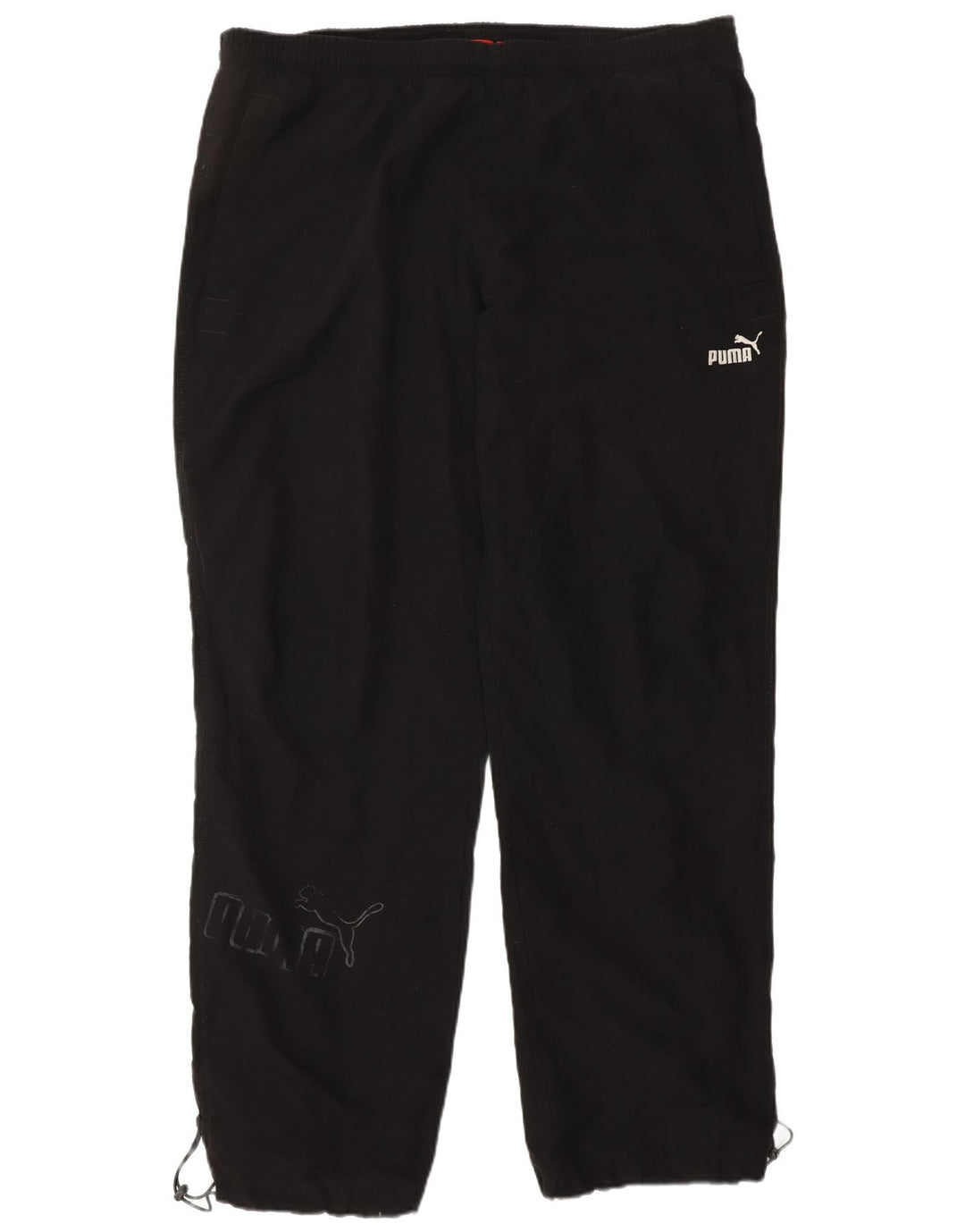 PUMA Pantalón deportivo con gráfico para hombre, talla grande, poliéster negro