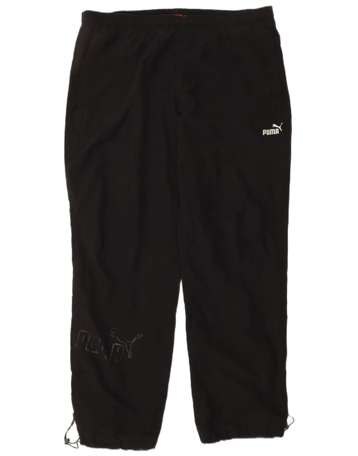 PUMA Pantalón deportivo con gráfico para hombre, talla grande, poliéster negro
