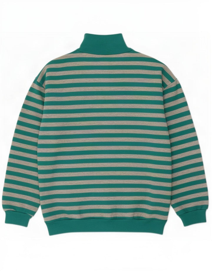 Sudadera Sporting Mujer Con Cremallera Y Cuello Jersey IT 44/46 Large Green Stripes