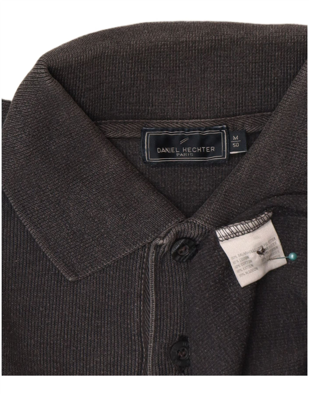 Daniel Hechter Jersey de cuello polo para hombre IT 50 Algodón gris medio